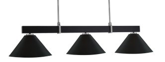 Toltec Lighting - 1253-MBGP-420-MB - Three Light Bar - Wellington - Matte Black & Graphite