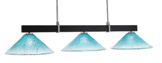 Toltec Lighting - 1253-MBGP-715 - Three Light Bar - Wellington - Matte Black & Graphite