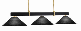 Toltec Lighting - 1253-MBNAB-4019 - Three Light Billiard/Island - Wellington - Matte Black & New Age Brass