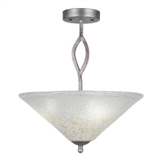 Toltec Lighting - 242-AS-714 - Three Light Semi-Flush Mount - Revo - Aged Silver