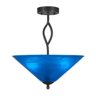 Toltec Lighting - 242-DG-415 - Three Light Semi-Flush Mount - Revo - Dark Granite