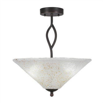 Toltec Lighting - 242-DG-714 - Three Light Semi-Flush Mount - Revo - Dark Granite