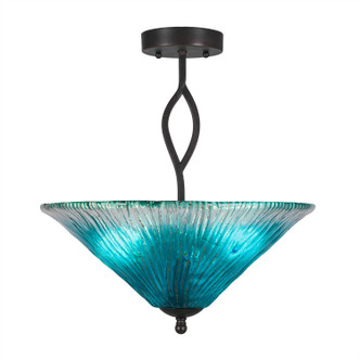 Toltec Lighting - 242-DG-715 - Three Light Semi-Flush Mount - Revo - Dark Granite