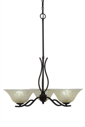 Toltec Lighting - 243-DG-513 - Three Light Chandelier - Revo - Dark Granite