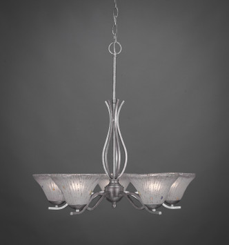 Toltec Lighting - 245-AS-751 - Five Light Chandelier - Revo - Aged Silver
