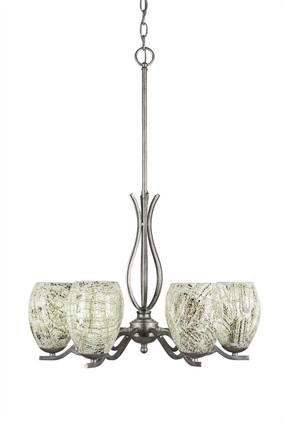 Toltec Lighting - 246-AS-5054 - Six Light Chandelier - Revo - Aged Silver