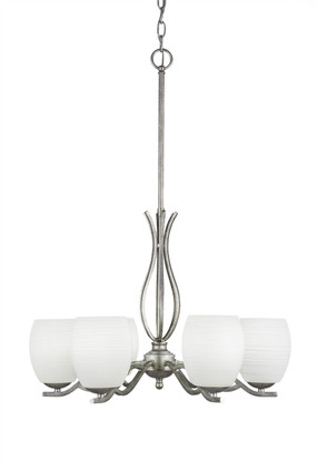 Toltec Lighting - 246-AS-615 - Six Light Chandelier - Revo - Aged Silver