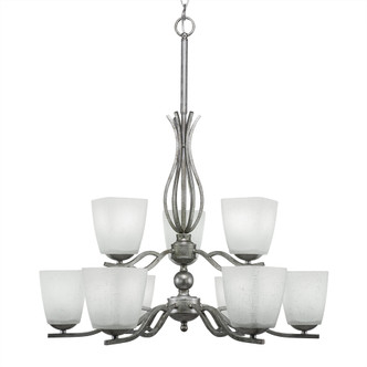 Toltec Lighting - 249-AS-460 - Nine Light Chandelier - Revo - Aged Silver