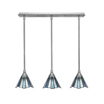 Toltec Lighting - 25-BN-9325 - Three Light Linear Pendalier - Stem - Brushed Nickel
