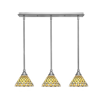 Toltec Lighting - 25-BN-9415 - Three Light Linear Pendalier - Stem - Brushed Nickel