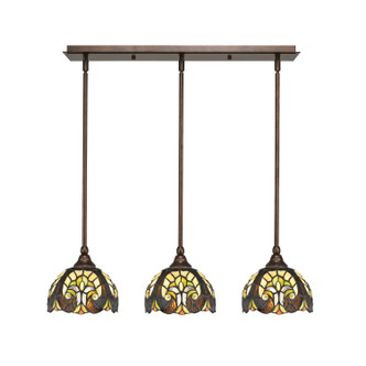 Toltec Lighting - 25-BRZ-9945 - Three Light Linear Pendalier - Any - Bronze