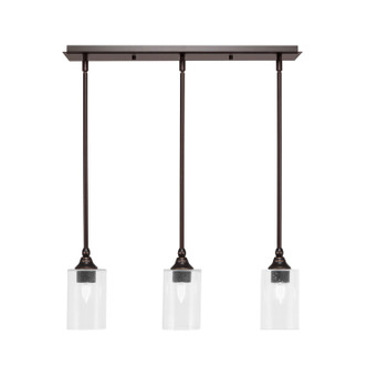 Toltec Lighting - 25-DG-300 - Three Light Linear Pendalier - Stem - Dark Granite