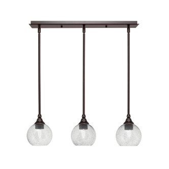 Toltec Lighting - 25-DG-4102 - Three Light Linear Pendalier - Stem - Dark Granite