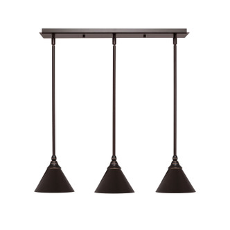 Toltec Lighting - 25-DG-421 - Three Light Linear Pendalier - Any - Dark Granite