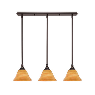 Toltec Lighting - 25-DG-454 - Three Light Linear Pendalier - Any - Dark Granite