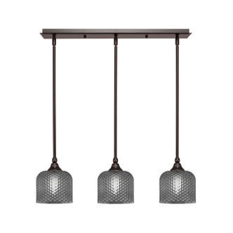 Toltec Lighting - 25-DG-4612 - Three Light Linear Pendalier - Stem - Dark Granite