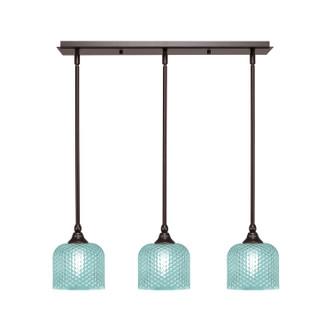 Toltec Lighting - 25-DG-4615 - Three Light Linear Pendalier - Stem - Dark Granite