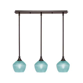Toltec Lighting - 25-DG-4625 - Three Light Linear Pendalier - Stem - Dark Granite