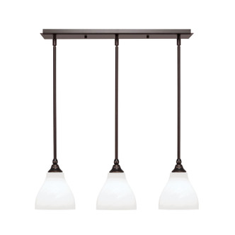 Toltec Lighting - 25-DG-4761 - Three Light Linear Pendalier - Stem - Dark Granite