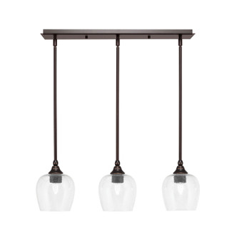 Toltec Lighting - 25-DG-4810 - Three Light Linear Pendalier - Stem - Dark Granite
