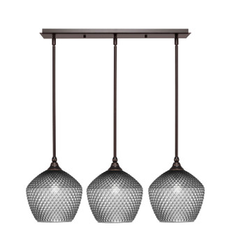 Toltec Lighting - 25-DG-4922 - Three Light Linear Pendalier - Stem - Dark Granite