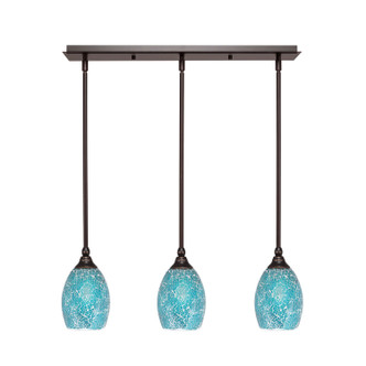 Toltec Lighting - 25-DG-5055 - Three Light Linear Pendalier - Any - Dark Granite