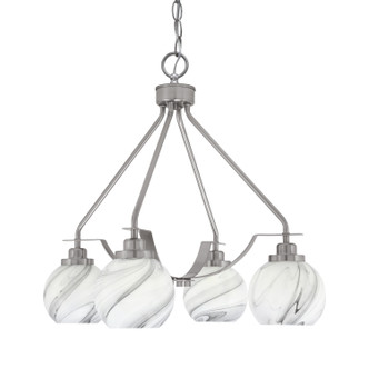 Toltec Lighting - 2604-BN-4109 - Four Light Chandelier - Odyssey - Brushed Nickel
