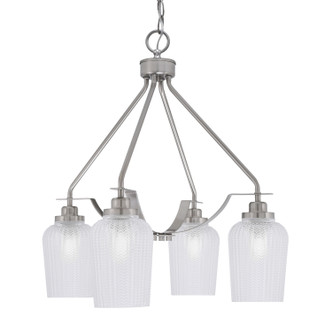 Toltec Lighting - 2604-BN-4250 - Four Light Chandelier - Odyssey - Brushed Nickel
