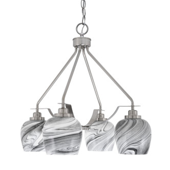 Toltec Lighting - 2604-BN-4819 - Four Light Chandelier - Odyssey - Brushed Nickel