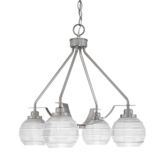 Toltec Lighting - 2604-BN-5110 - Four Light Chandelier - Odyssey - Brushed Nickel