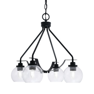 Toltec Lighting - 2604-MB-4100 - Four Light Chandelier - Odyssey - Matte Black