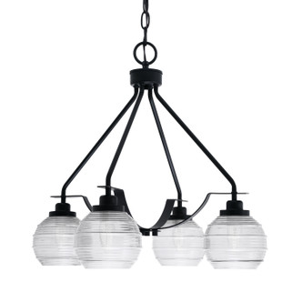 Toltec Lighting - 2604-MB-5110 - Four Light Chandelier - Odyssey - Matte Black