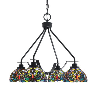 Toltec Lighting - 2604-MB-9905 - Four Light Chandelier - Odyssey - Matte Black