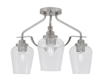 Toltec Lighting - 2607-BN-210 - Three Light Semi-Flush Mount - Odyssey - Brushed Nickel