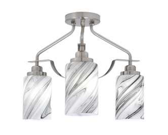 Toltec Lighting - 2607-BN-3009 - Three Light Semi-Flush Mount - Odyssey - Brushed Nickel