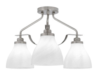 Toltec Lighting - 2607-BN-4761 - Three Light Semi-Flush Mount - Odyssey - Brushed Nickel