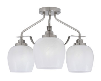Toltec Lighting - 2607-BN-4811 - Three Light Semi-Flush Mount - Odyssey - Brushed Nickel