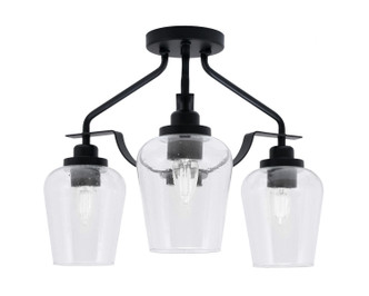 Toltec Lighting - 2607-MB-210 - Three Light Semi-Flush Mount - Odyssey - Matte Black