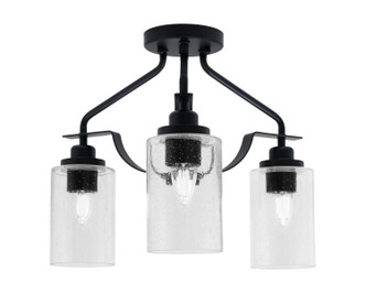Toltec Lighting - 2607-MB-300 - Three Light Semi-Flush Mount - Odyssey - Matte Black