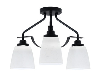Toltec Lighting - 2607-MB-460 - Three Light Semi-Flush Mount - Odyssey - Matte Black
