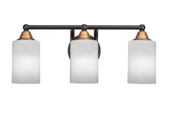 Toltec Lighting - 3423-MBBR-3001 - Three Light Bath Bar - Paramount - Matte Black & Brass