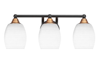 Toltec Lighting - 3423-MBBR-4021 - Three Light Bath Bar - Paramount - Matte Black & Brass