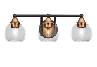 Toltec Lighting - 3423-MBBR-4100 - Three Light Bath Bar - Paramount - Matte Black & Brass