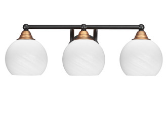 Toltec Lighting - 3423-MBBR-4101 - Three Light Bath Bar - Paramount - Matte Black & Brass