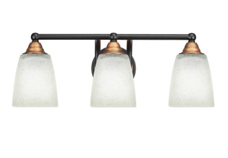 Toltec Lighting - 3423-MBBR-460 - Three Light Bath Bar - Paramount - Matte Black & Brass