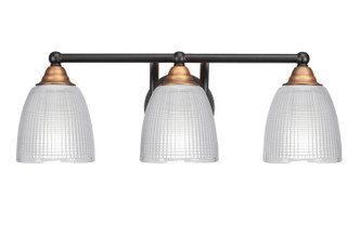 Toltec Lighting - 3423-MBBR-500 - Three Light Bath Bar - Paramount - Matte Black & Brass