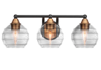 Toltec Lighting - 3423-MBBR-5110 - Three Light Bath Bar - Paramount - Matte Black & Brass