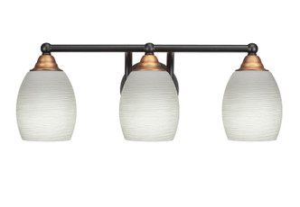 Toltec Lighting - 3423-MBBR-615 - Three Light Bath Bar - Paramount - Matte Black & Brass