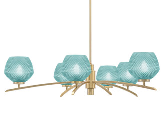 Toltec Lighting - 3746-NAB-4625 - Six Light Chandelier - Kurve - New Age Brass