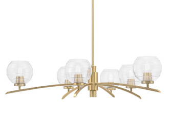 Toltec Lighting - 3746-NAB-5110 - Six Light Chandelier - Kurve - New Age Brass